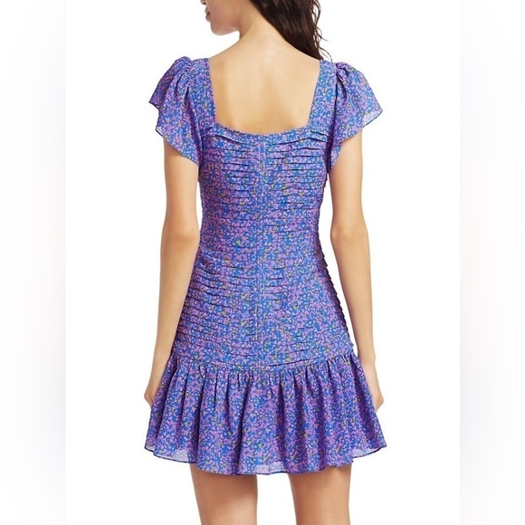 Tanya Taylor Yvette Confetti Print Smocked Mini Dress SZ 0 - Picture 5 of 8